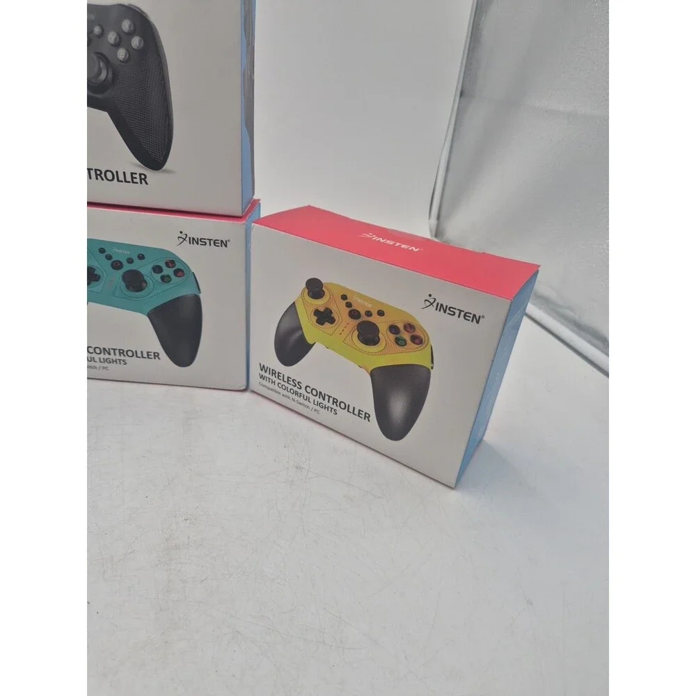 Insten Wireless Controller Lot Of 4 New PC/switch 1 Black ,yellow,greenish